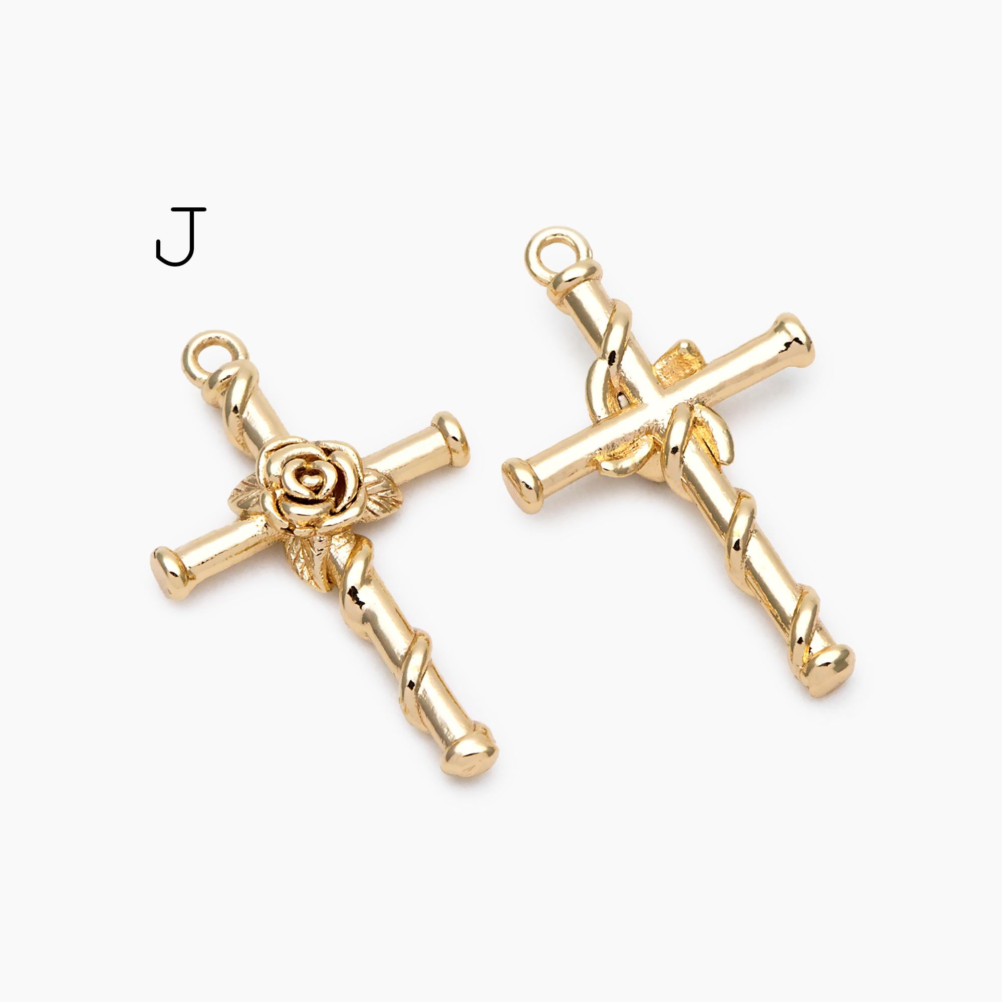 4pcs Cross Charm, Tiny Cross Charm, Cross Pendant, Cross Necklace Charm(GB-2731)